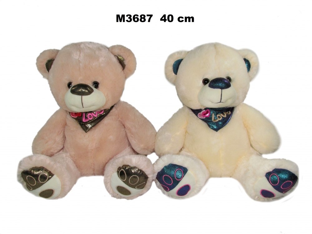 PELUCHE NOEUD 40CM ASSIS AVEC FOULARD AMOUR SA FOL DIMANCHE